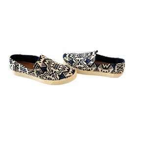 Toms Sunset Slip On Shoe Stellar Blue Metallic Aztec Women's 12